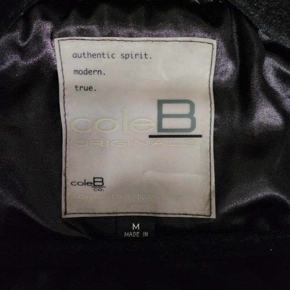 Cole B Black Faux Persian Lamb Teddy Jacket Fur Collar Lined Pockets NWOT Size M - Picture 7 of 7